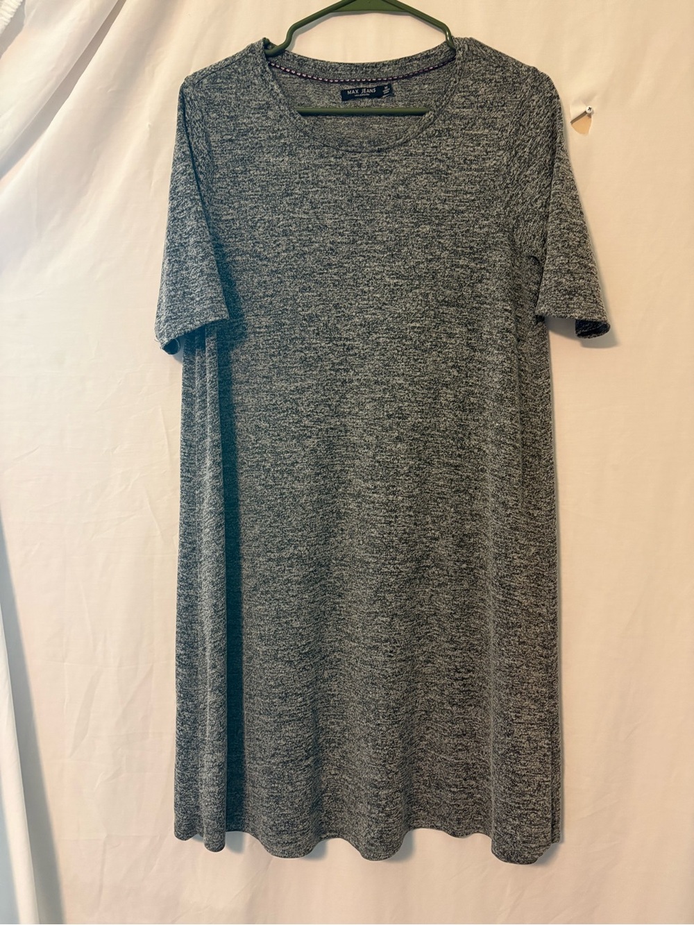 Max Jeans Heather Gray Short-Sleeve Midi Dress